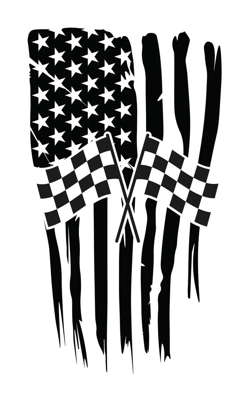 Flag Two Crossed Flags Centered On A Vertical stars stripes