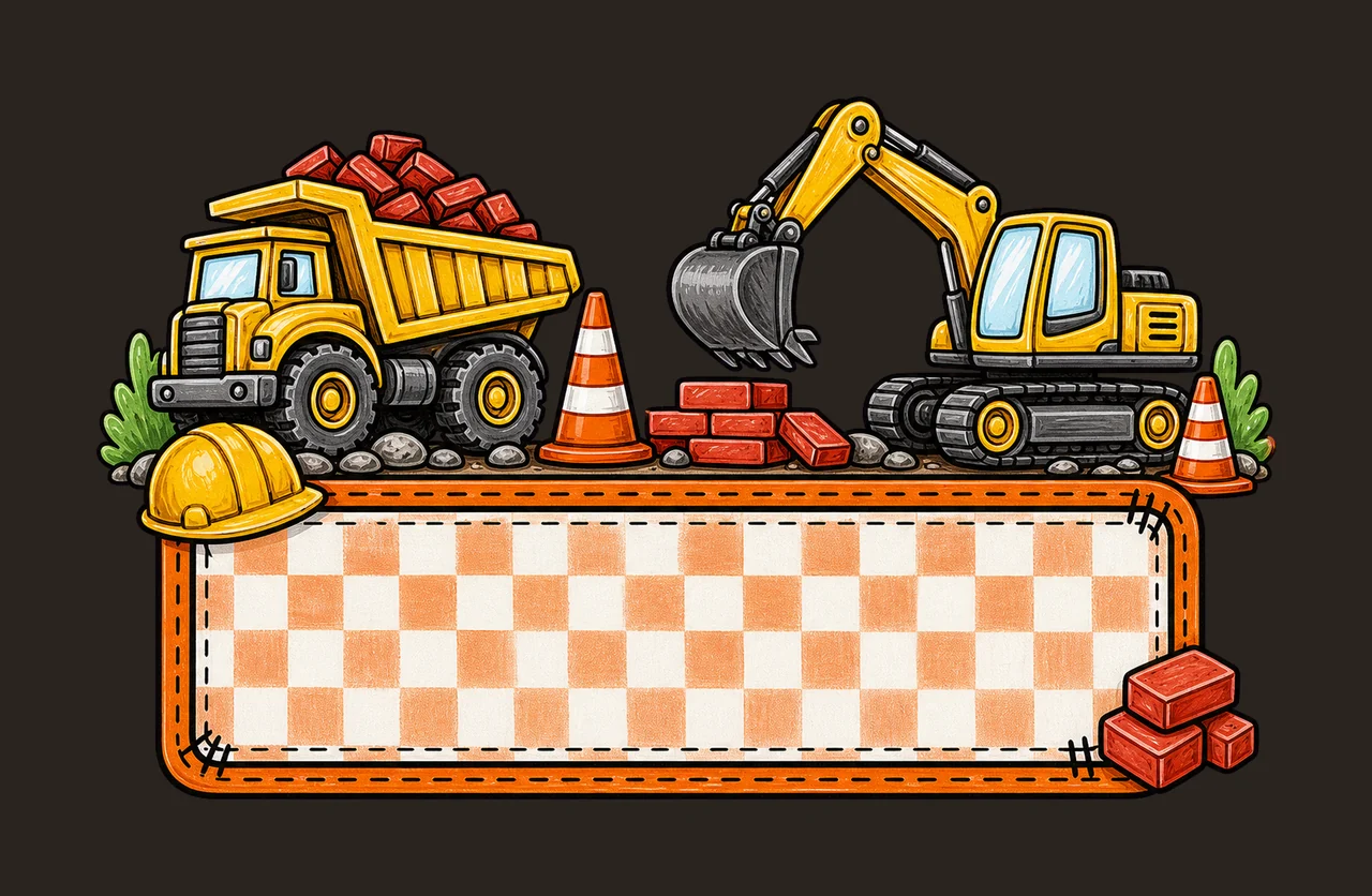 Construction Name Plate Kids Name Plate Design Variation D contrast preview thumbnail