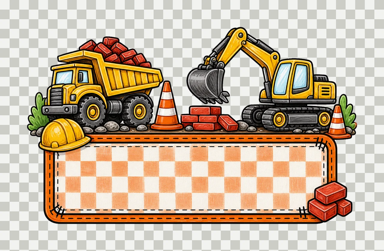 Construction Name Plate Kids Name Plate Design Variation D transparency and detail preview thumbnail