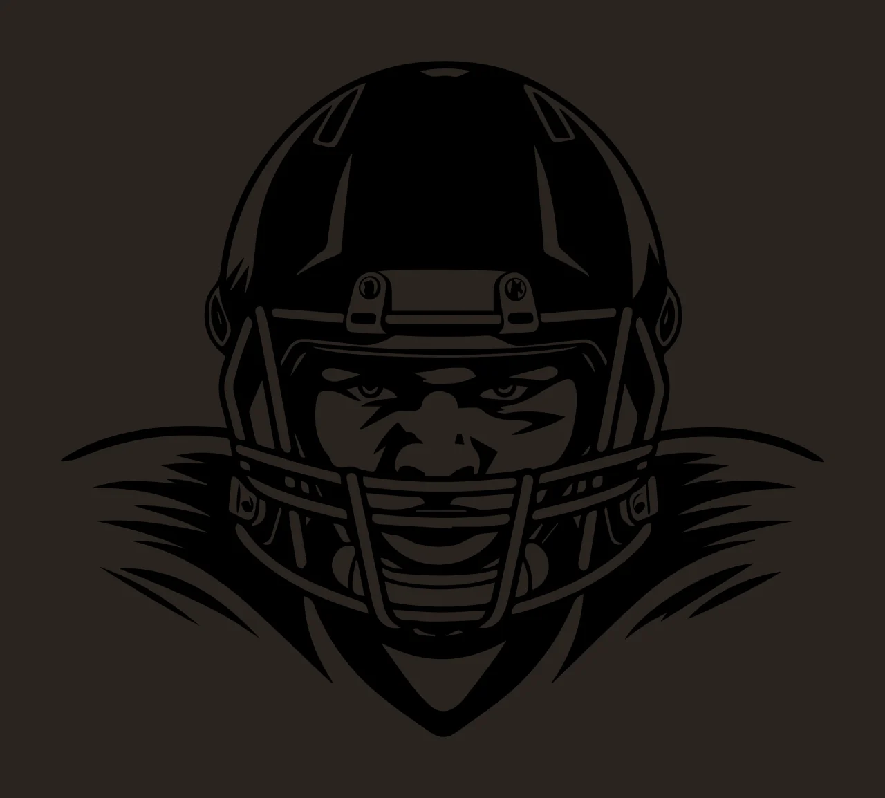 Football Helmet Athletic Player Icon facing forward facemask contrast preview thumbnail