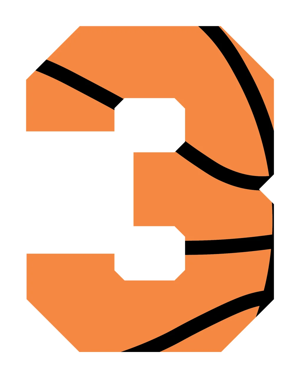 Number 3 Large Bold Three With Textured Surface texture digit
