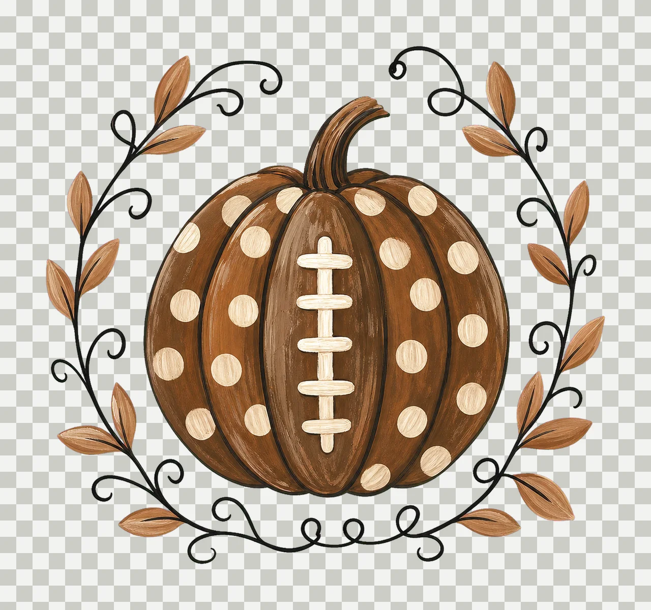 Pumpkin Football Mom Club Polka Dots sublimation Variation A transparency and detail preview thumbnail