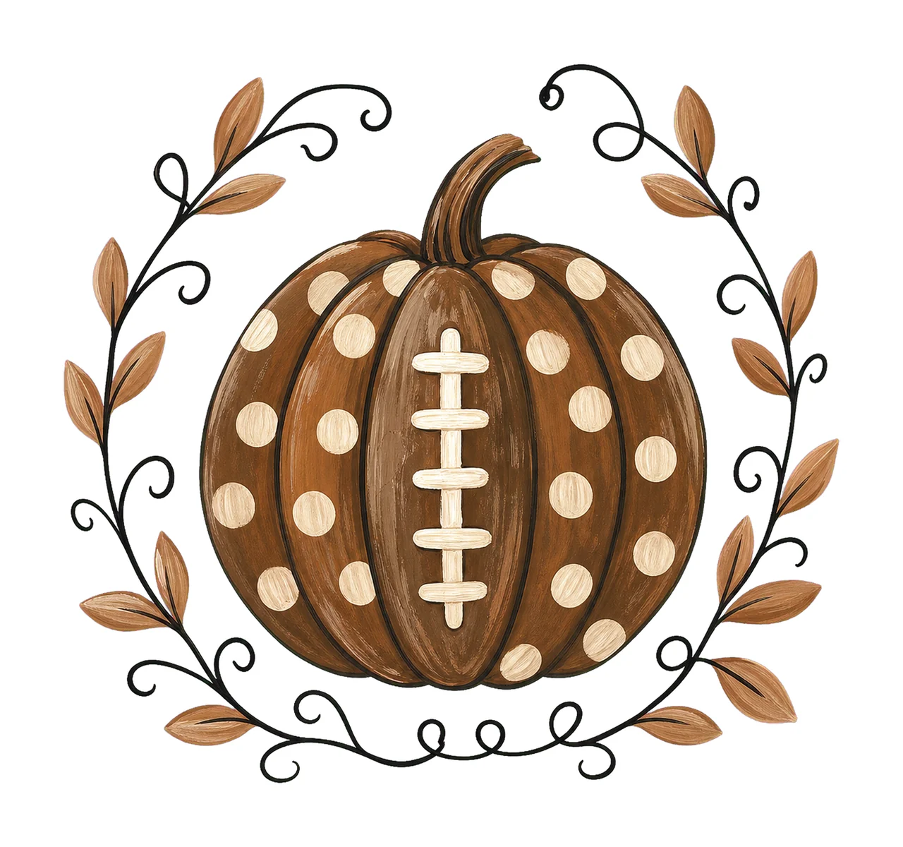 Pumpkin Football Mom Club Polka Dots sublimation Variation A