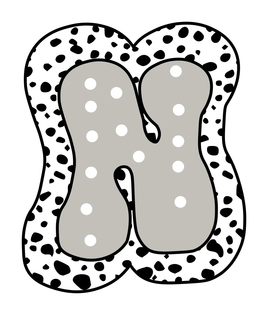 Dalmatian Dots Font Race Doodle Character 10 racing checkered flag