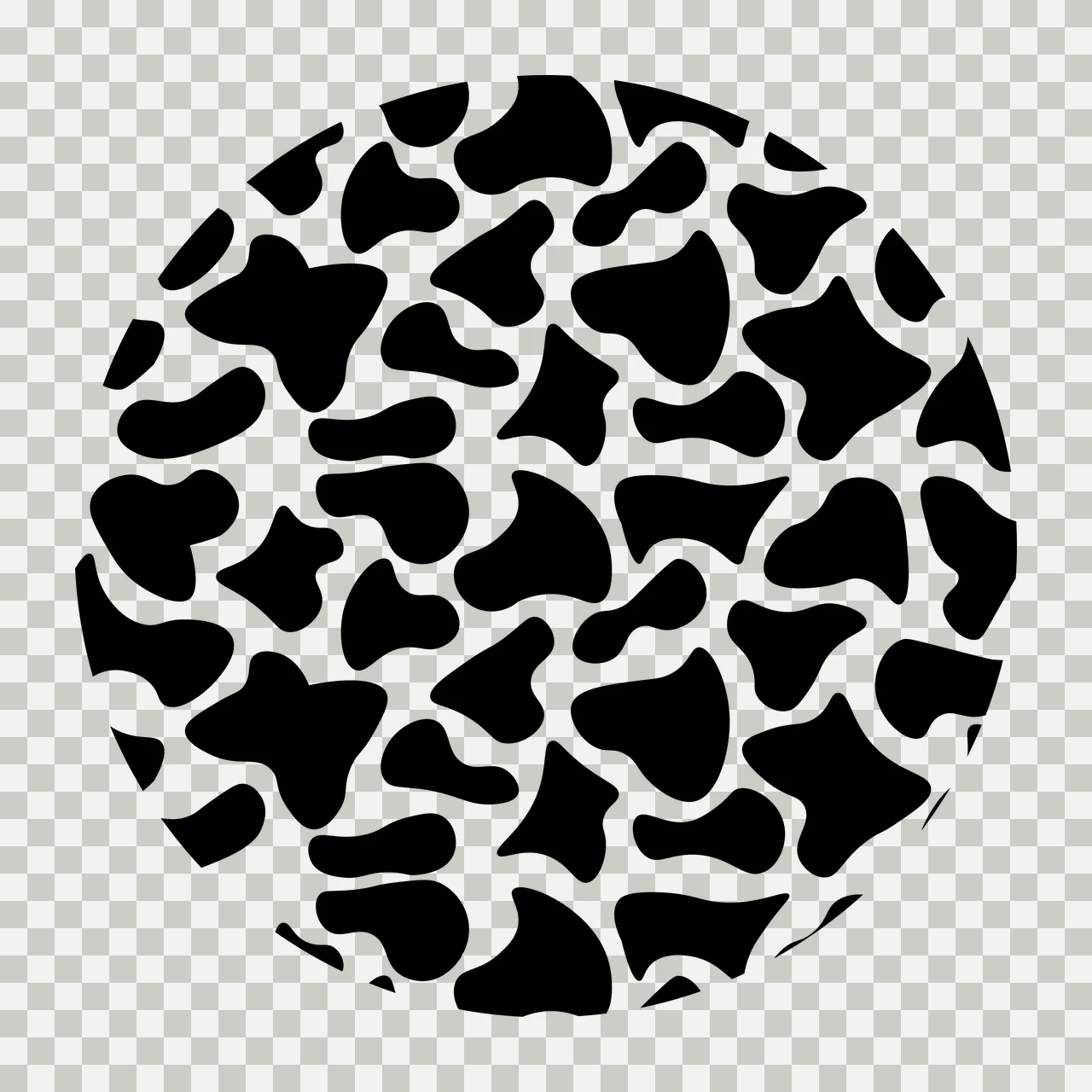 Keychain Black Cow Print Pattern Circle spots organic white transparency and detail preview thumbnail