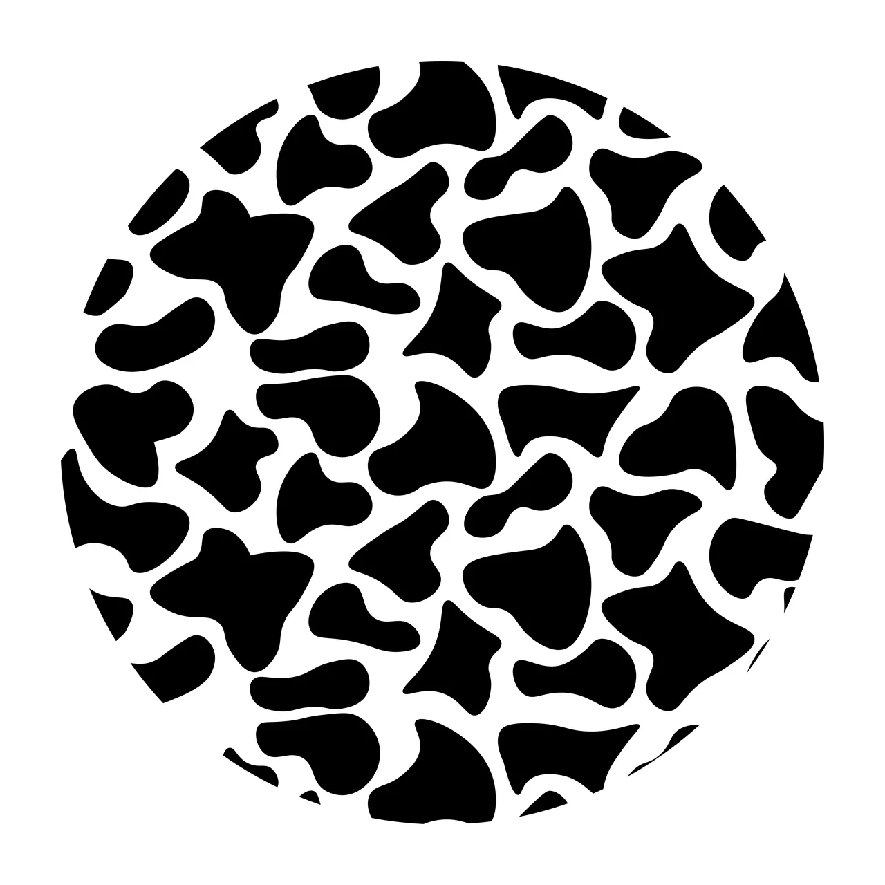 Keychain Black Cow Print Pattern Circle spots organic white