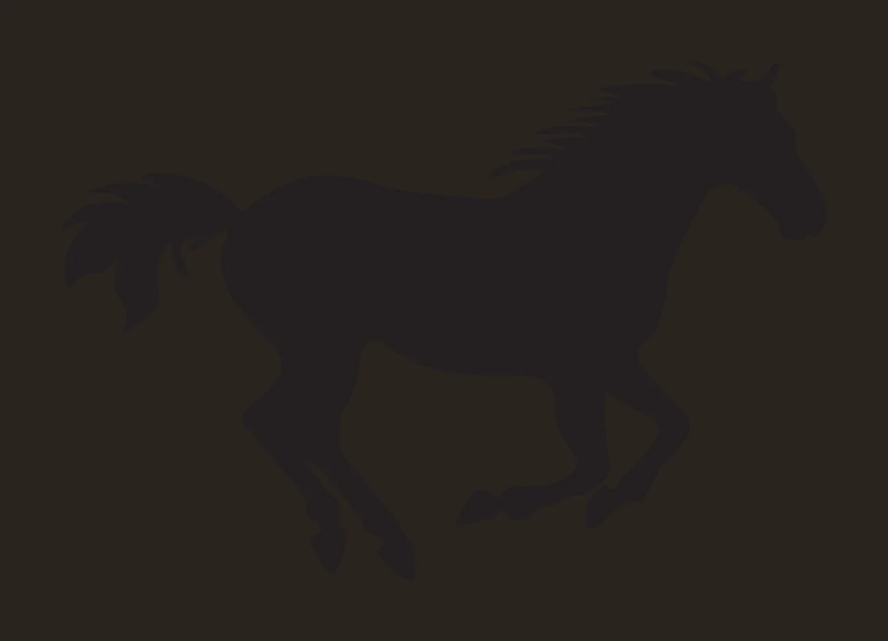 Horse silhouette Illustration with running and galloping in black and white contrast preview thumbnail