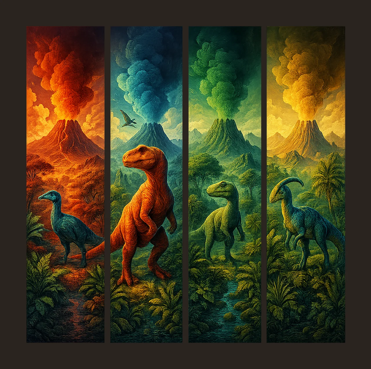 Colorful dinosaur trendy jurassic kids Rex toddler shirt contrast preview thumbnail