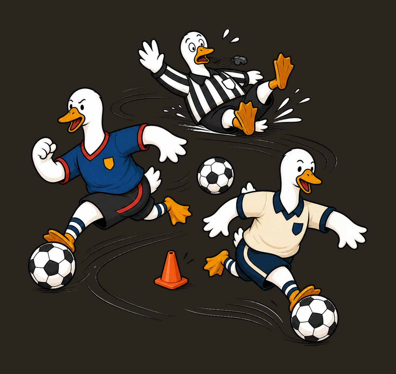 Funny Goose Soccer Team Digital Referee Goalie Variation B contrast preview thumbnail
