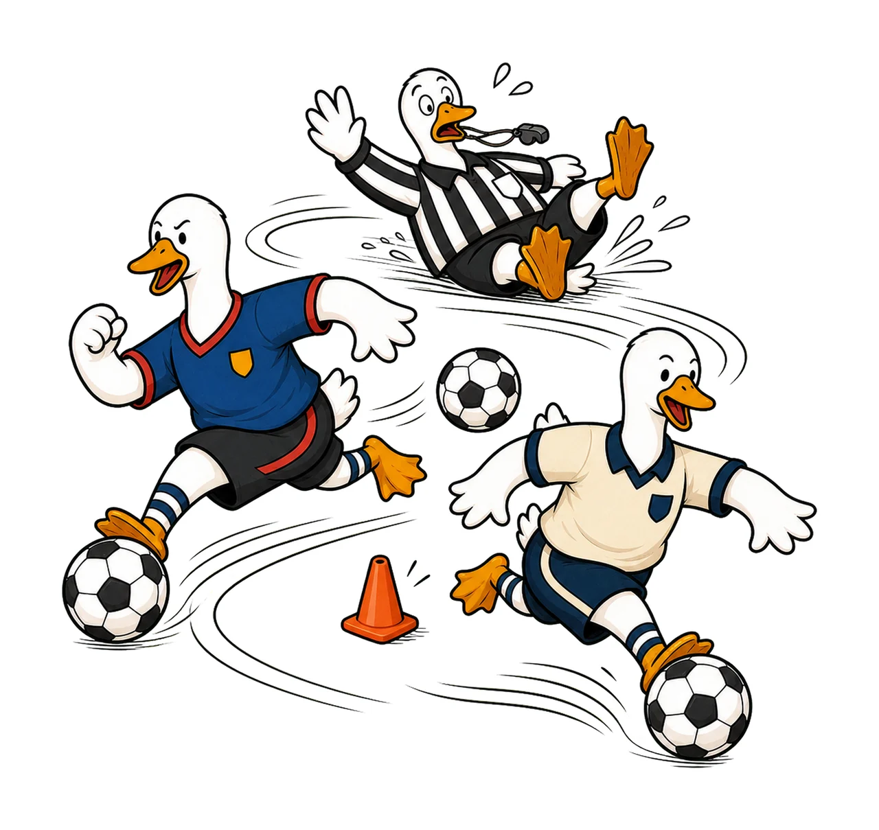 Funny Goose Soccer Team Digital Referee Goalie Variation B