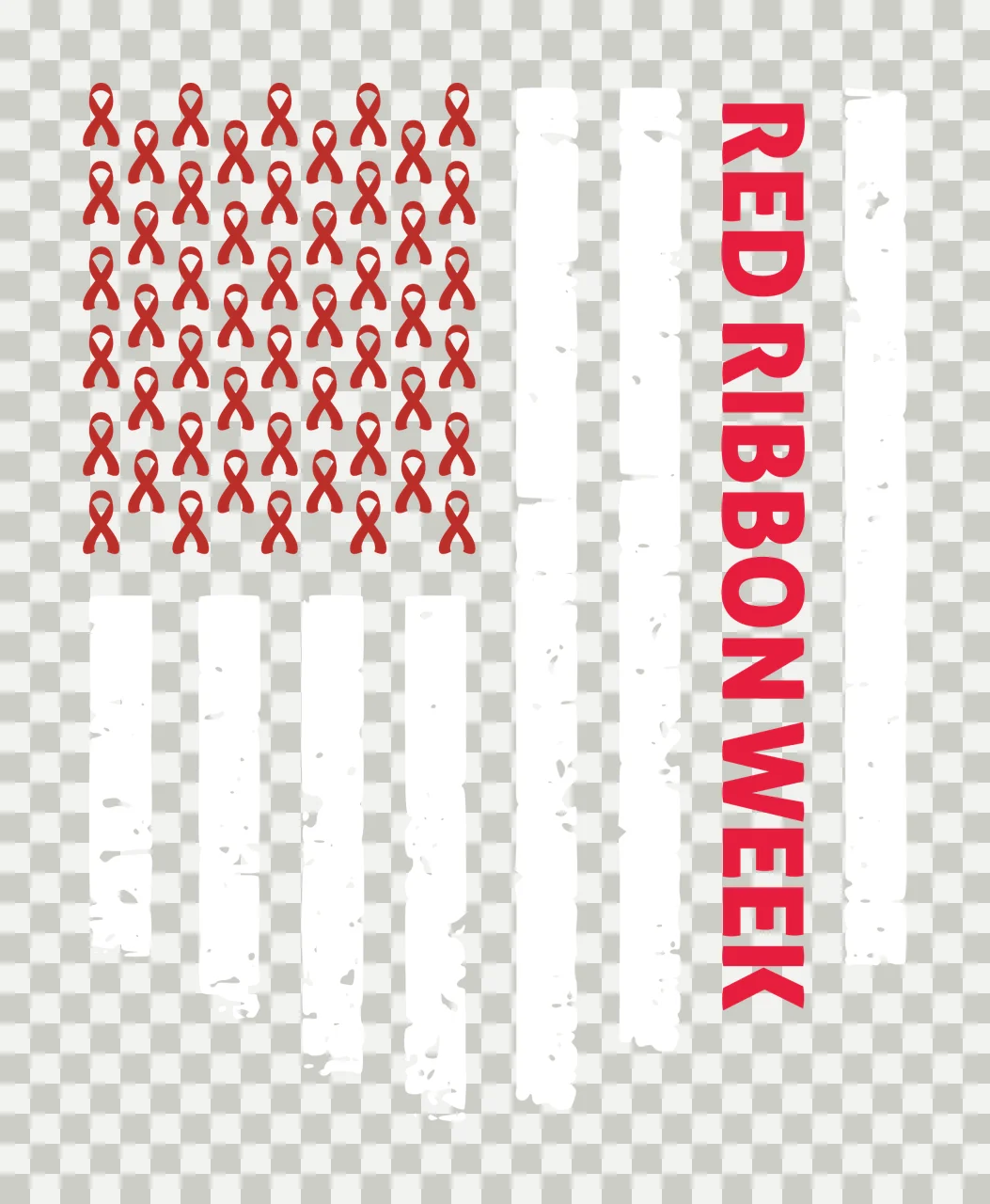 White Red Ribbon Week Flag Design displayed ribbons stripes transparency and detail preview thumbnail