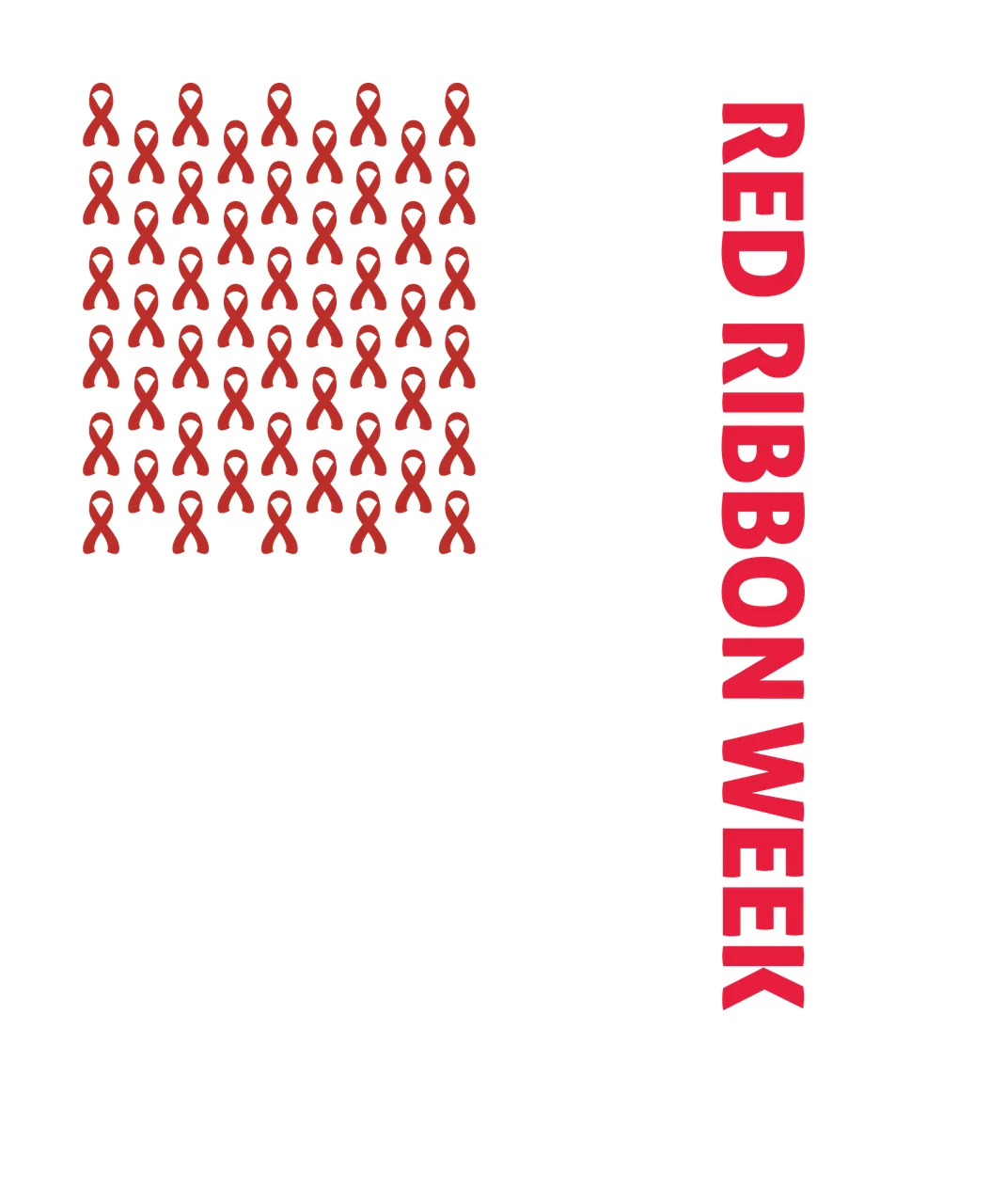 White Red Ribbon Week Flag Design displayed ribbons stripes