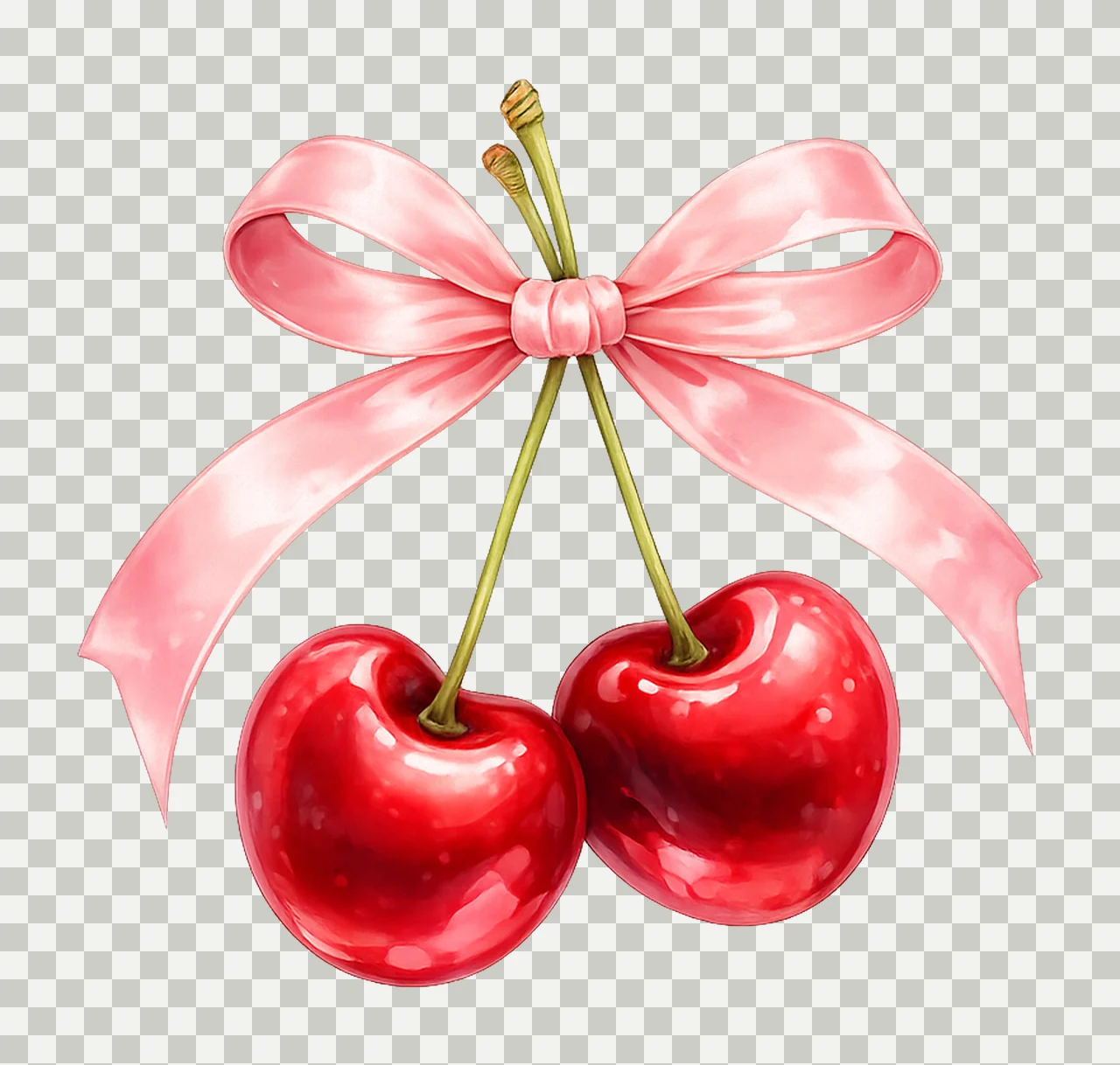 Cherry Bow Coquette Shirt Design Cute Fruit Artwork Bow and transparency and detail preview thumbnail