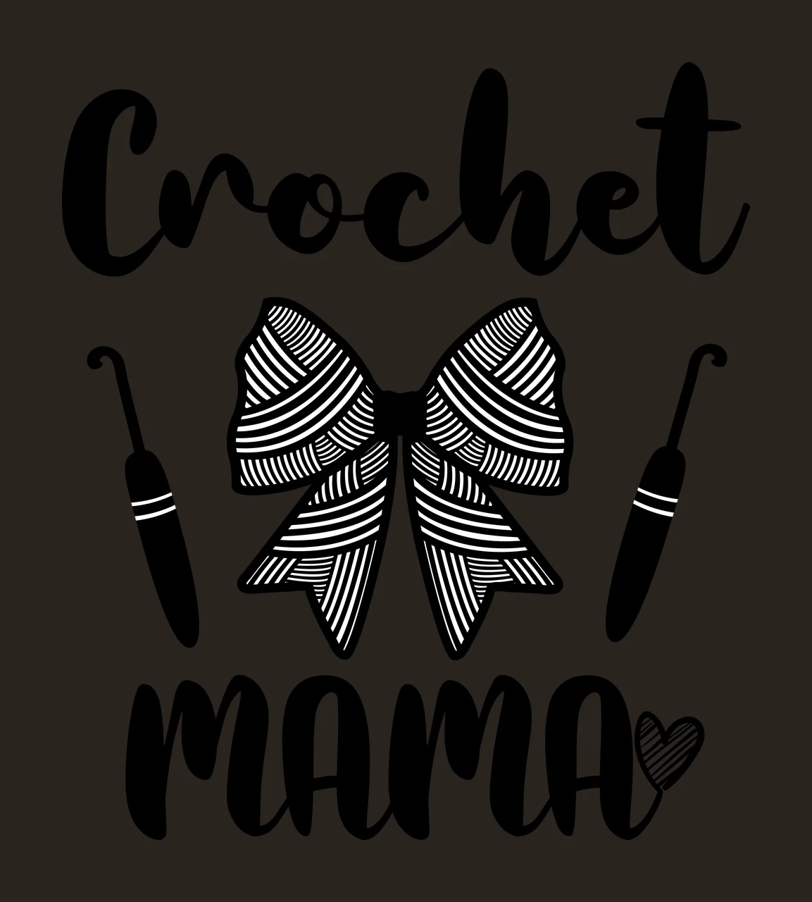 Crochet Mama With Hair Bow Icon text and graphic hooks heart contrast preview thumbnail