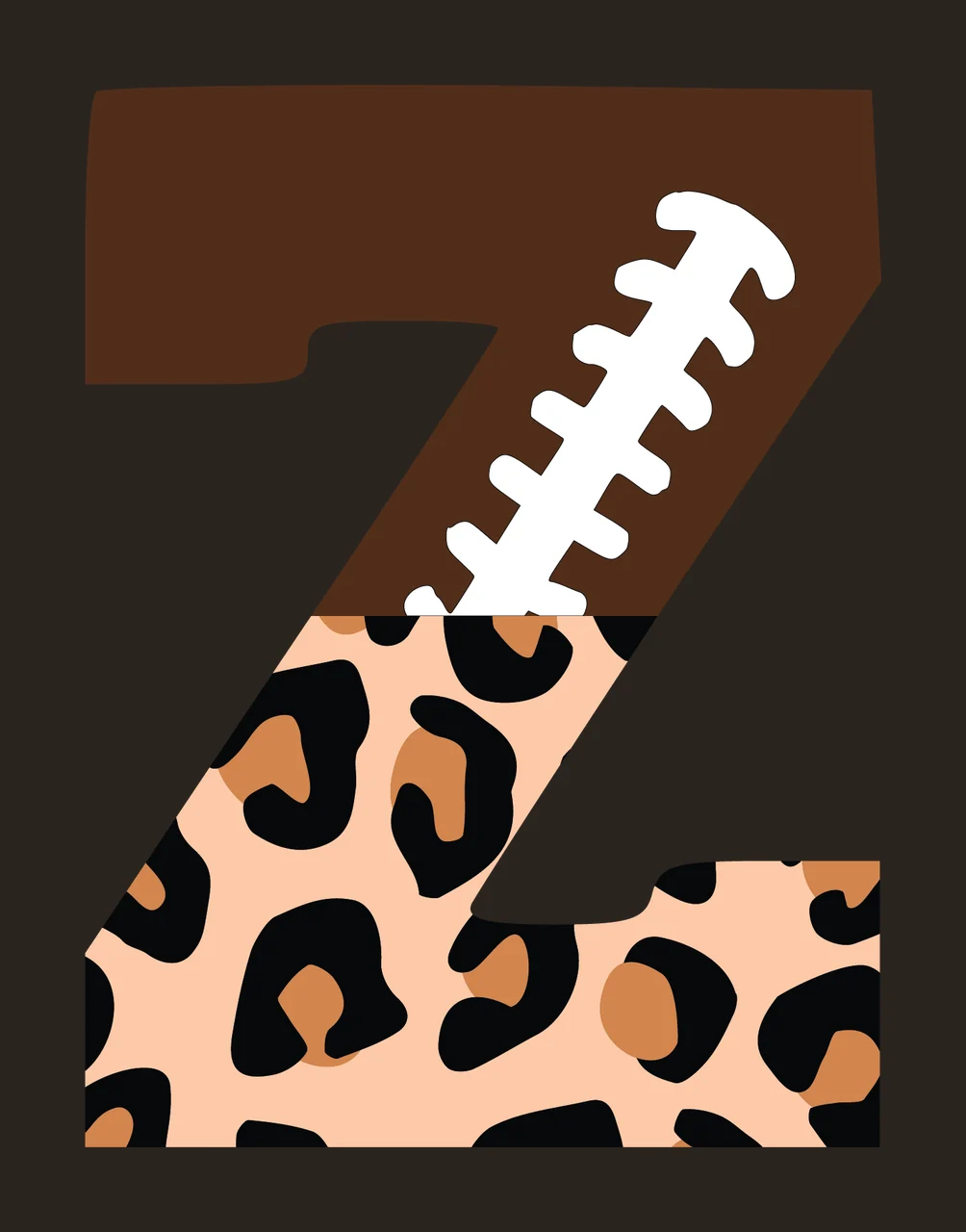 Football Font Half Leopard Character 17 american gridiron touchdown contrast preview thumbnail