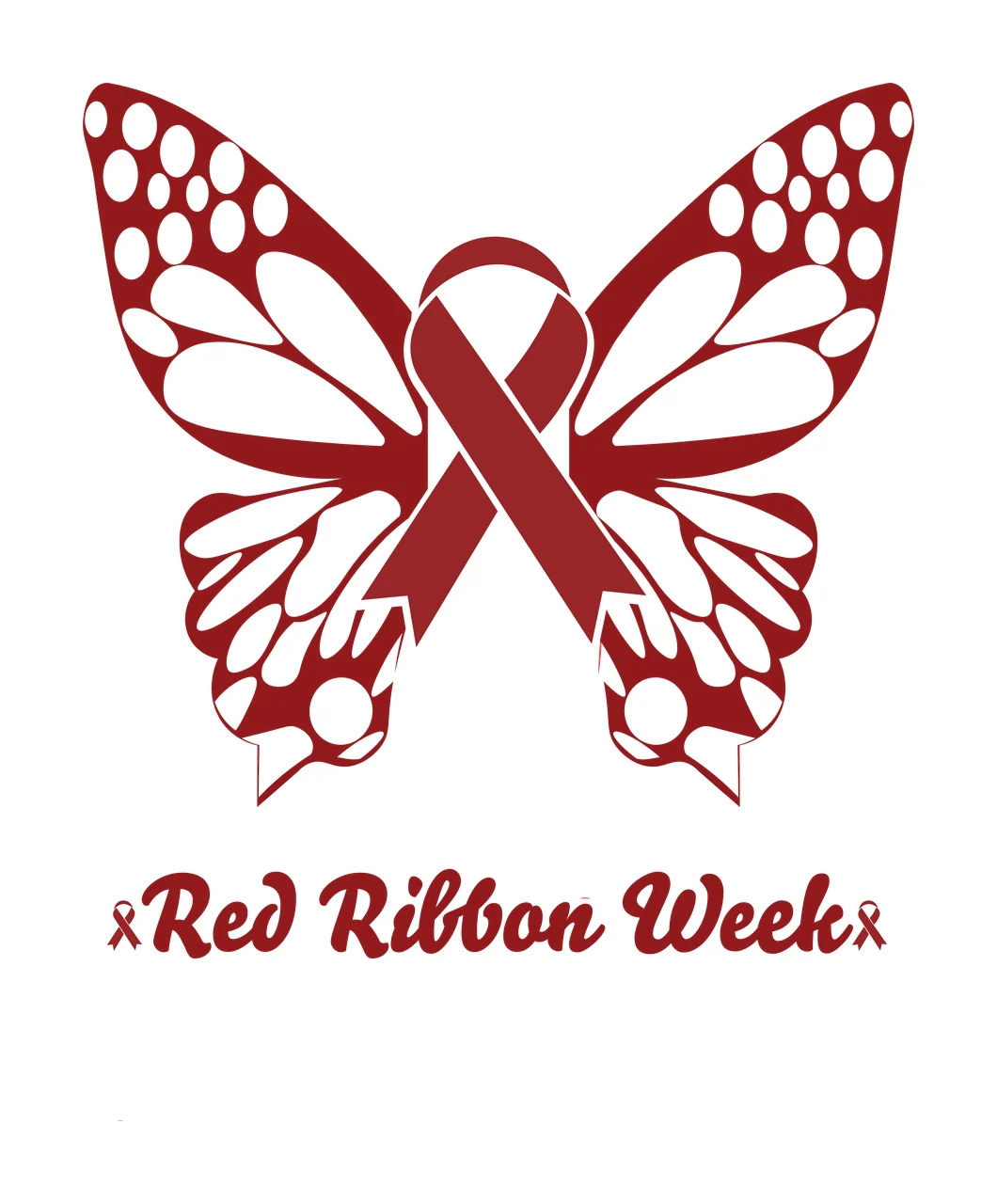 Red Ribbon scalable logo design icon