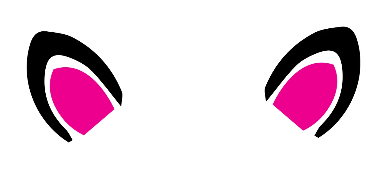 Pair Of Black Ear Shapes ears curved line minimalist white