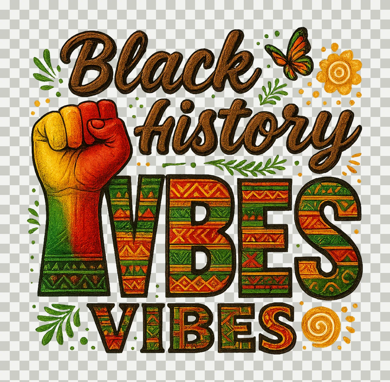 Black history vibes sublimation design Juneteenth Black transparency and detail preview thumbnail