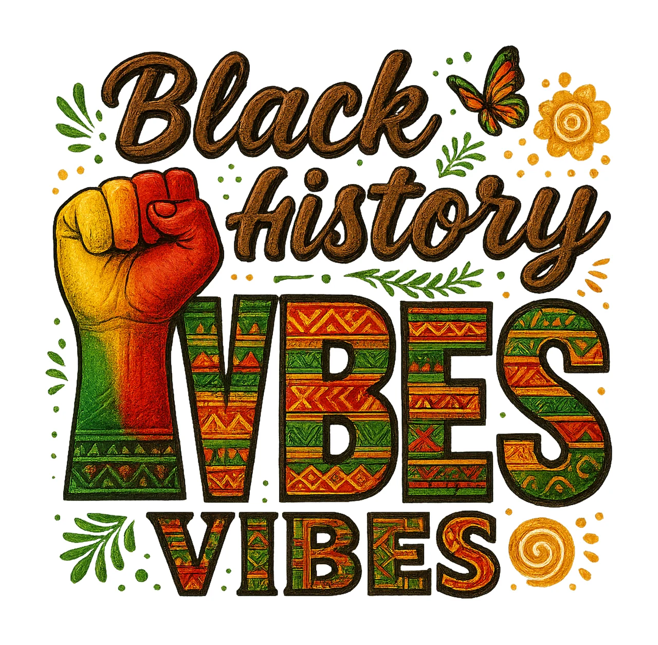 Black history vibes sublimation design Juneteenth Black