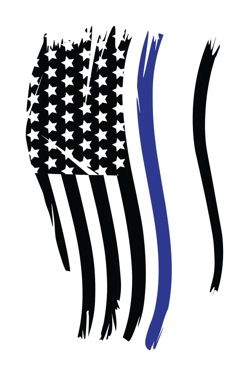 Flag Vertical Pattern With Stars And Curved Torn stripes edges