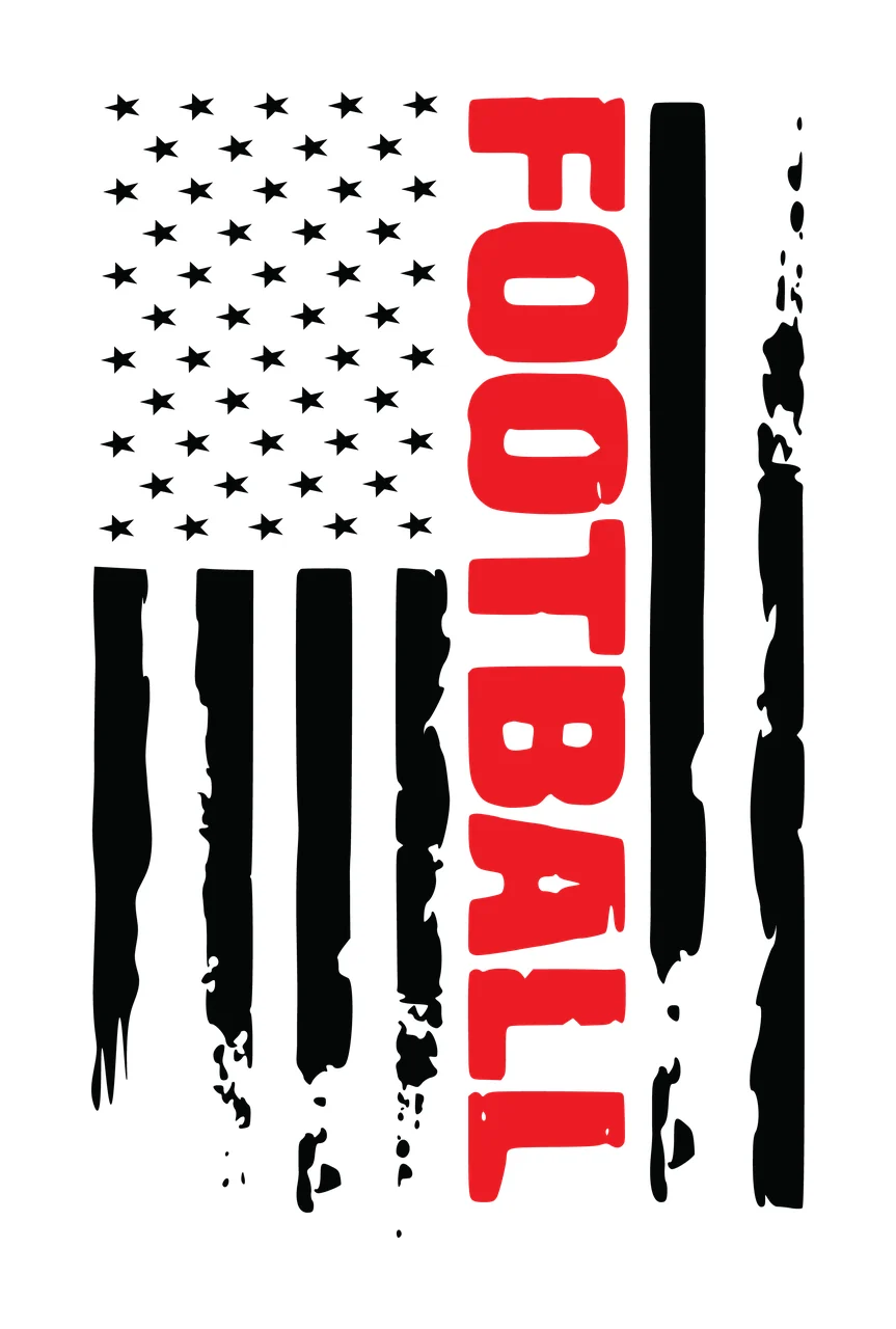 Football Flag Text With Distressed graphic design stars stripes