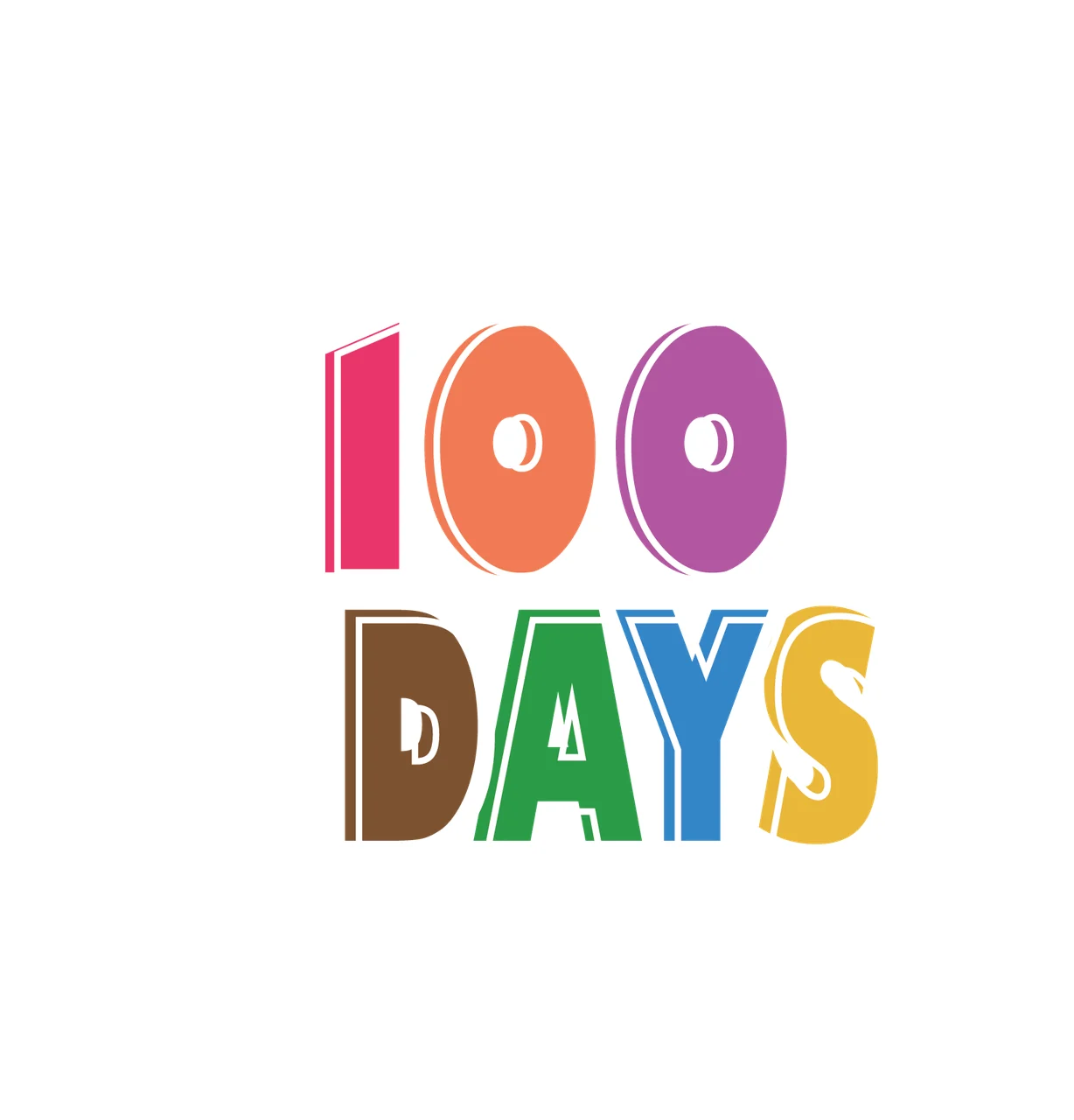 Happy 100 Days Of School Text conveying message hand stars