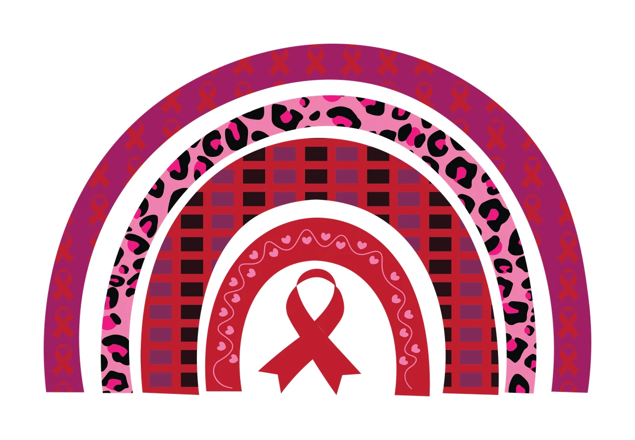 Ribbon Rainbow Awareness Icon Graphic shape Curved display
