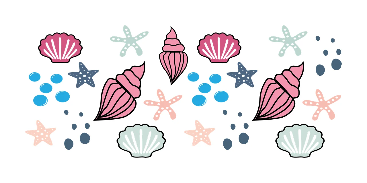 Can Glass Wrap Seashells And Starfish Nautical Pattern seashell