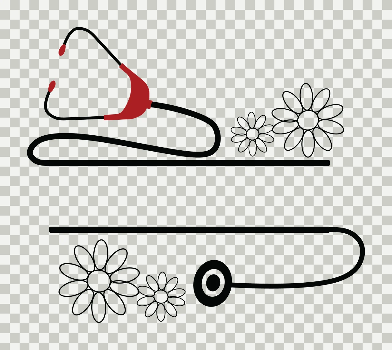 Nurse Monogram Character 09 nursing healthcare medical scrubs transparency and detail preview thumbnail