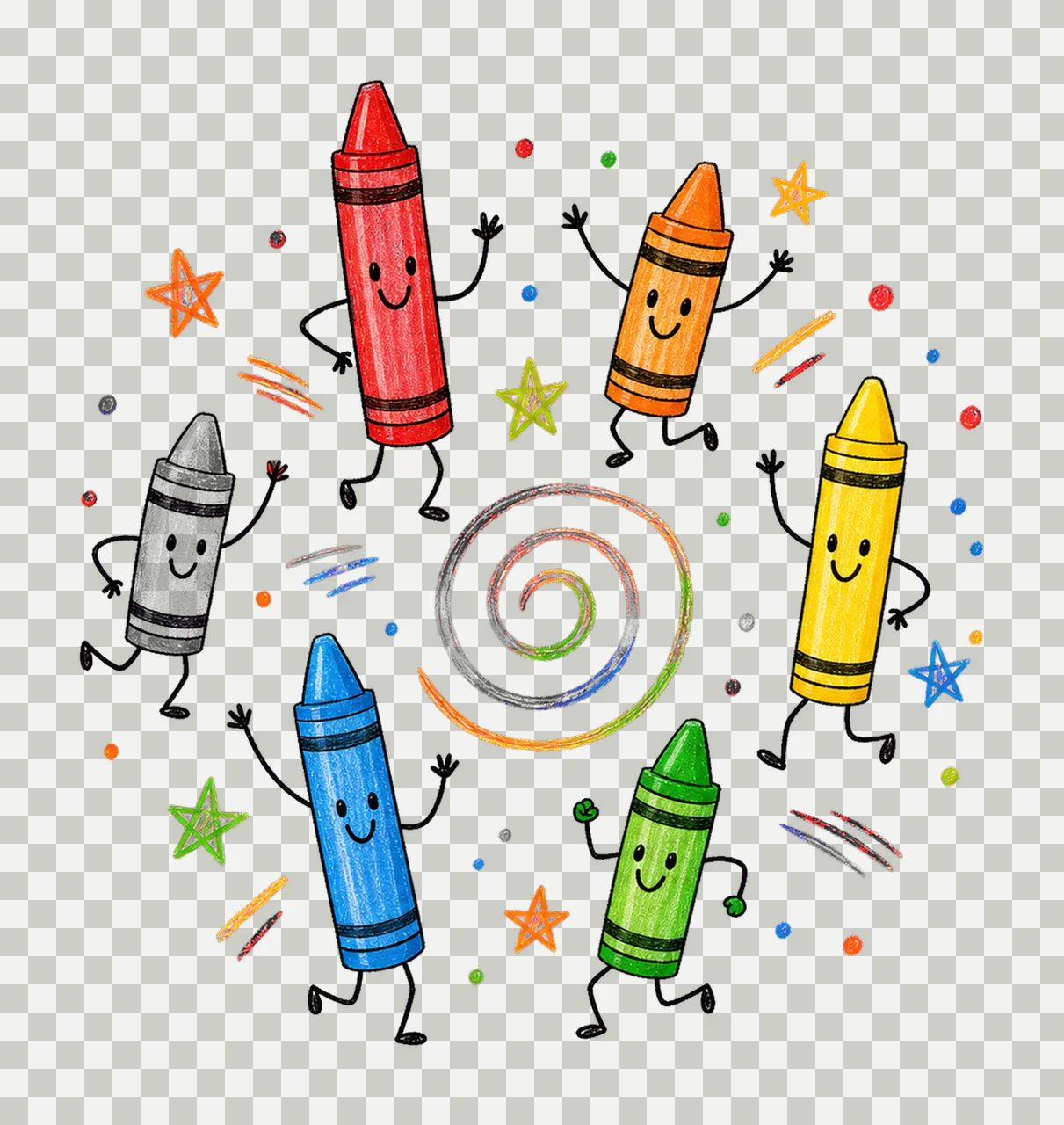 Happy Crayon Doodles Back to School sublimation Variation C transparency and detail preview thumbnail