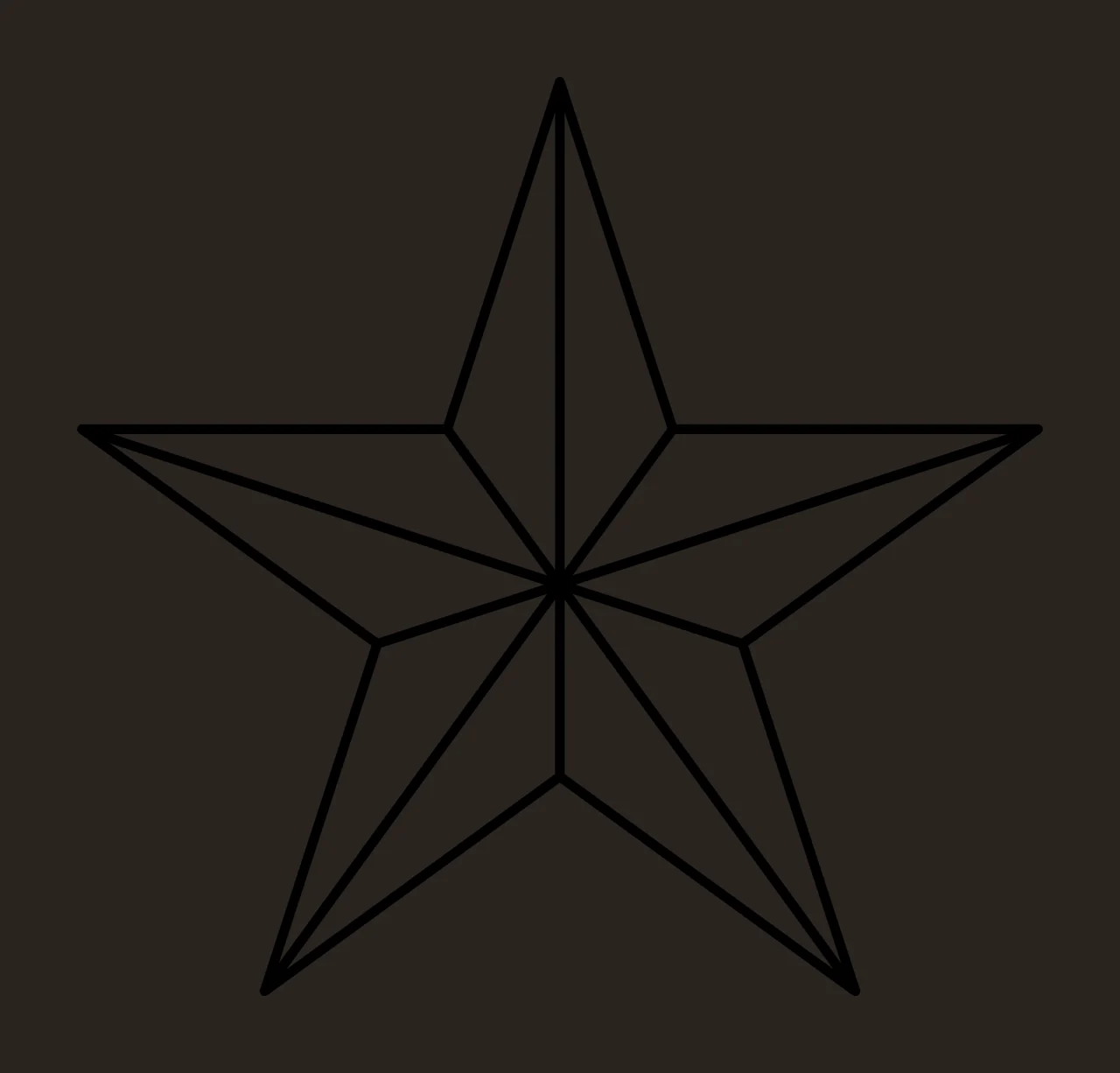 Simple Five Pointed Star Outline lines black plain geometric contrast preview thumbnail