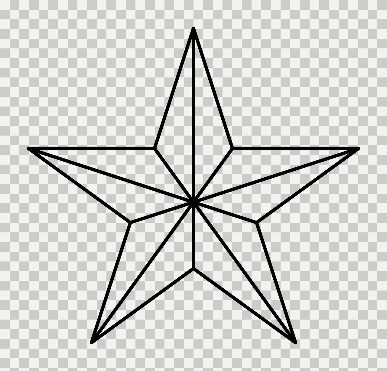 Simple Five Pointed Star Outline lines black plain geometric transparency and detail preview thumbnail