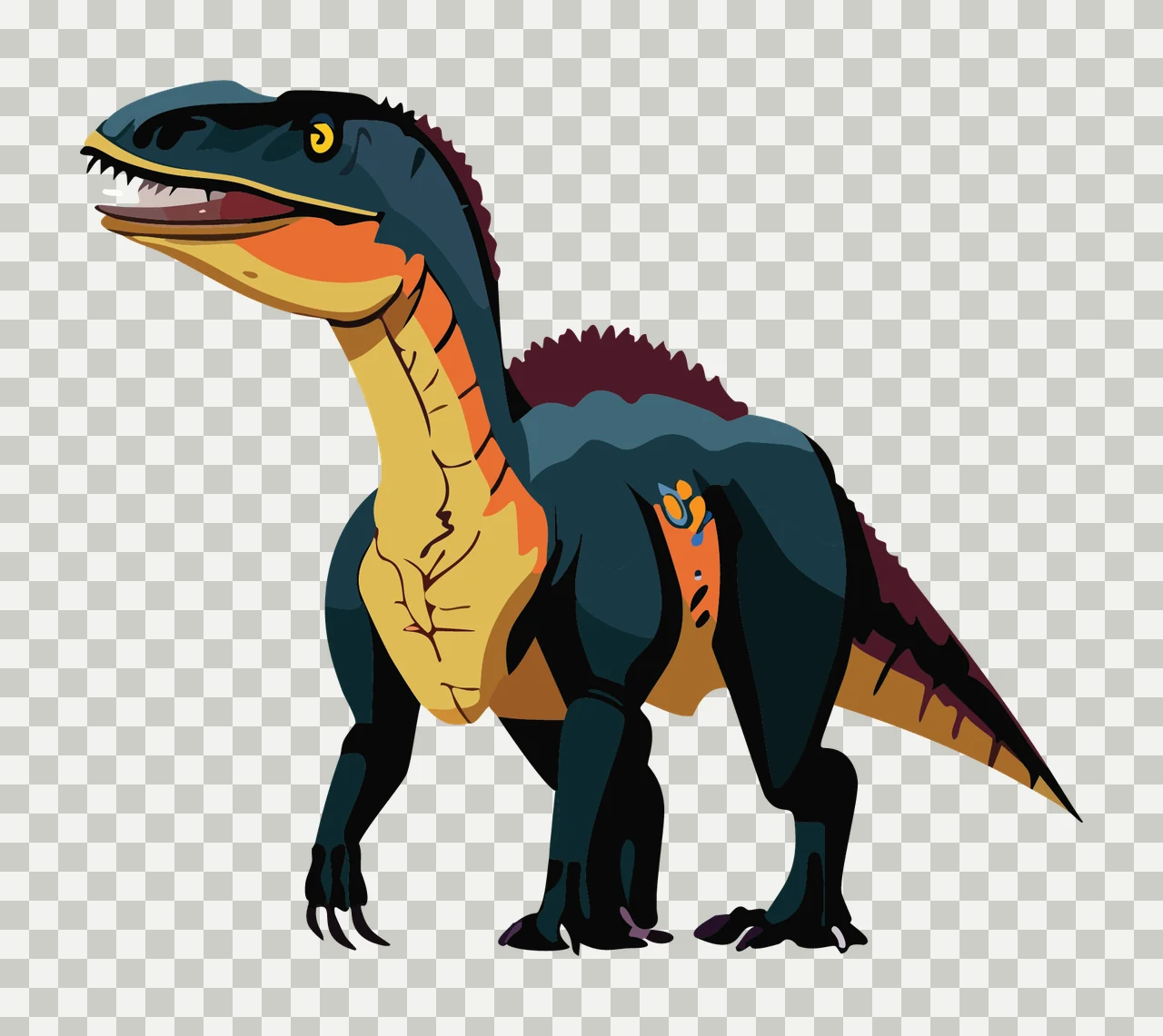 Dinosaur Black Silhouette Side Profile standing claws plain transparency and detail preview thumbnail