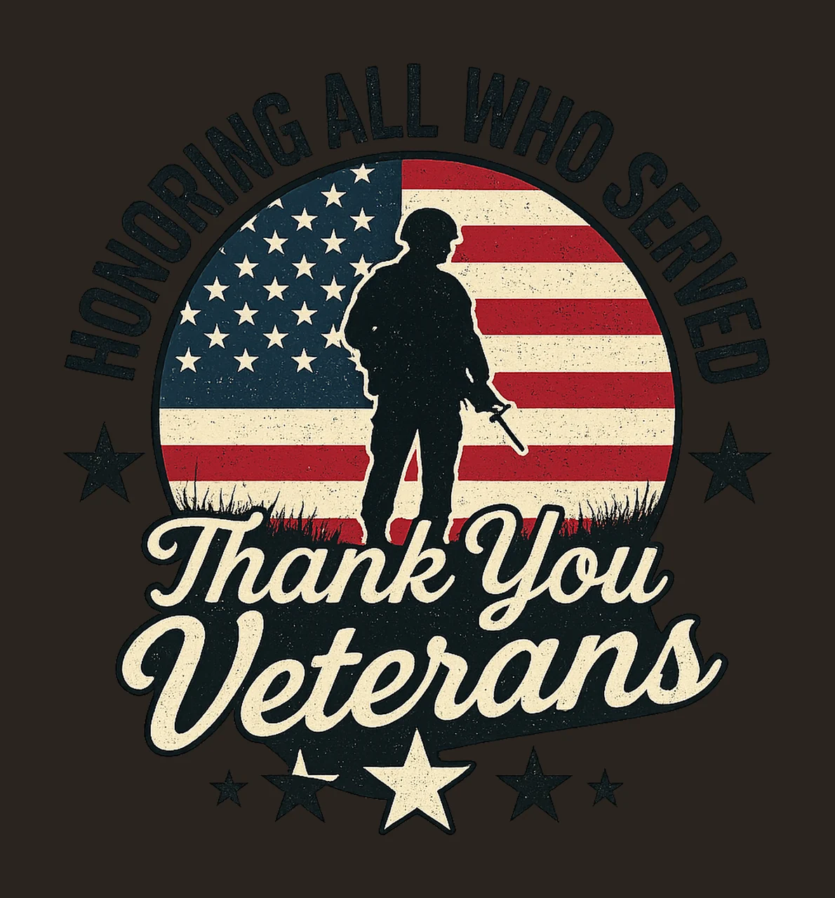 Honoring All Who Served Thank You Veterans Day Patriotic contrast preview thumbnail