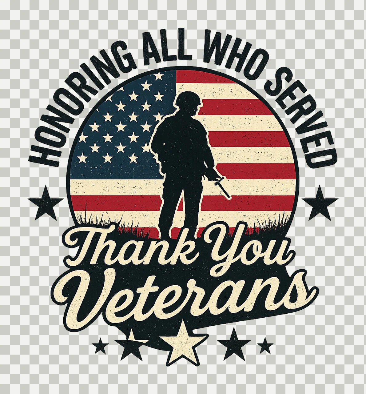 Honoring All Who Served Thank You Veterans Day Patriotic transparency and detail preview thumbnail