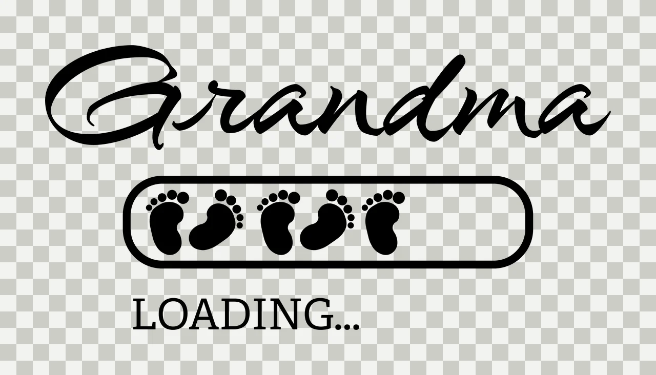 Grandma Loading Text With Solid Progress Bar black white monochrome transparency and detail preview thumbnail
