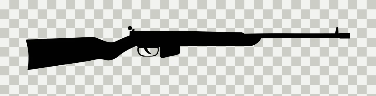 Single Black Rifle Silhouette Shown From A Side stock barrel transparency and detail preview thumbnail