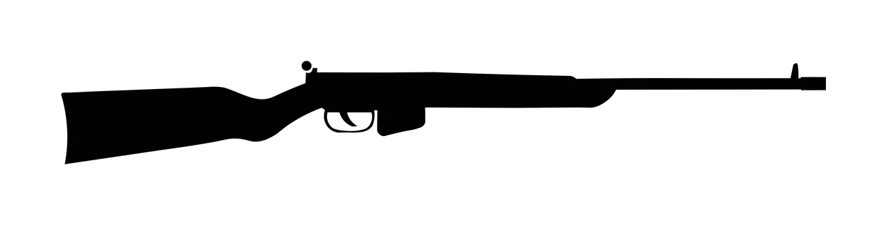 Single Black Rifle Silhouette Shown From A Side stock barrel