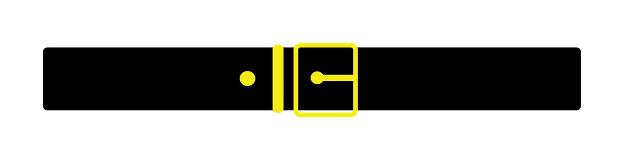 Black Horizontal Strap With A Prominent Center Buckle belt