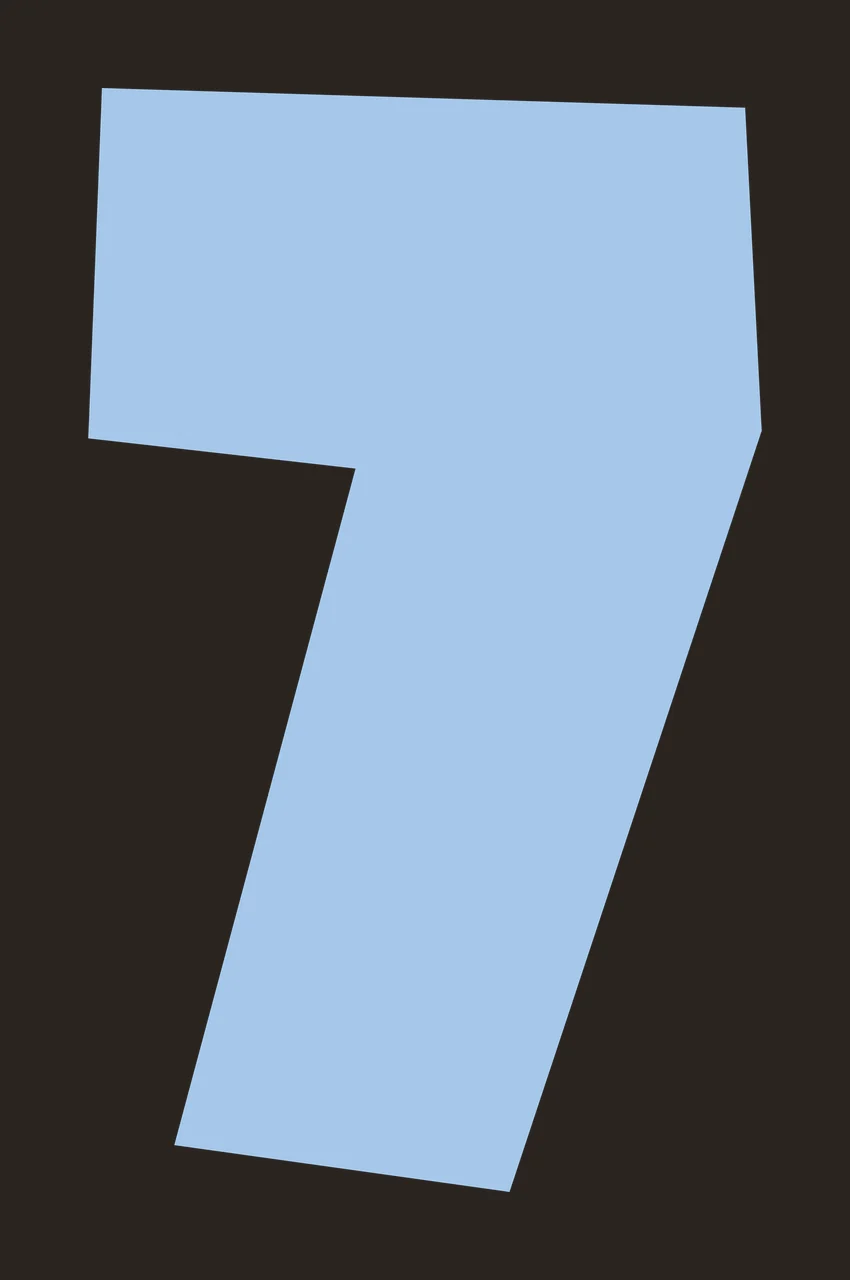 7 Bold Black Numeral Seven With Sharp Geometric number white contrast preview thumbnail