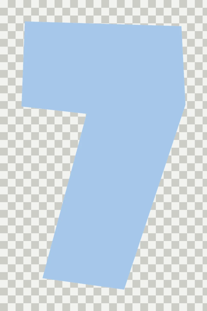 7 Bold Black Numeral Seven With Sharp Geometric number white transparency and detail preview thumbnail