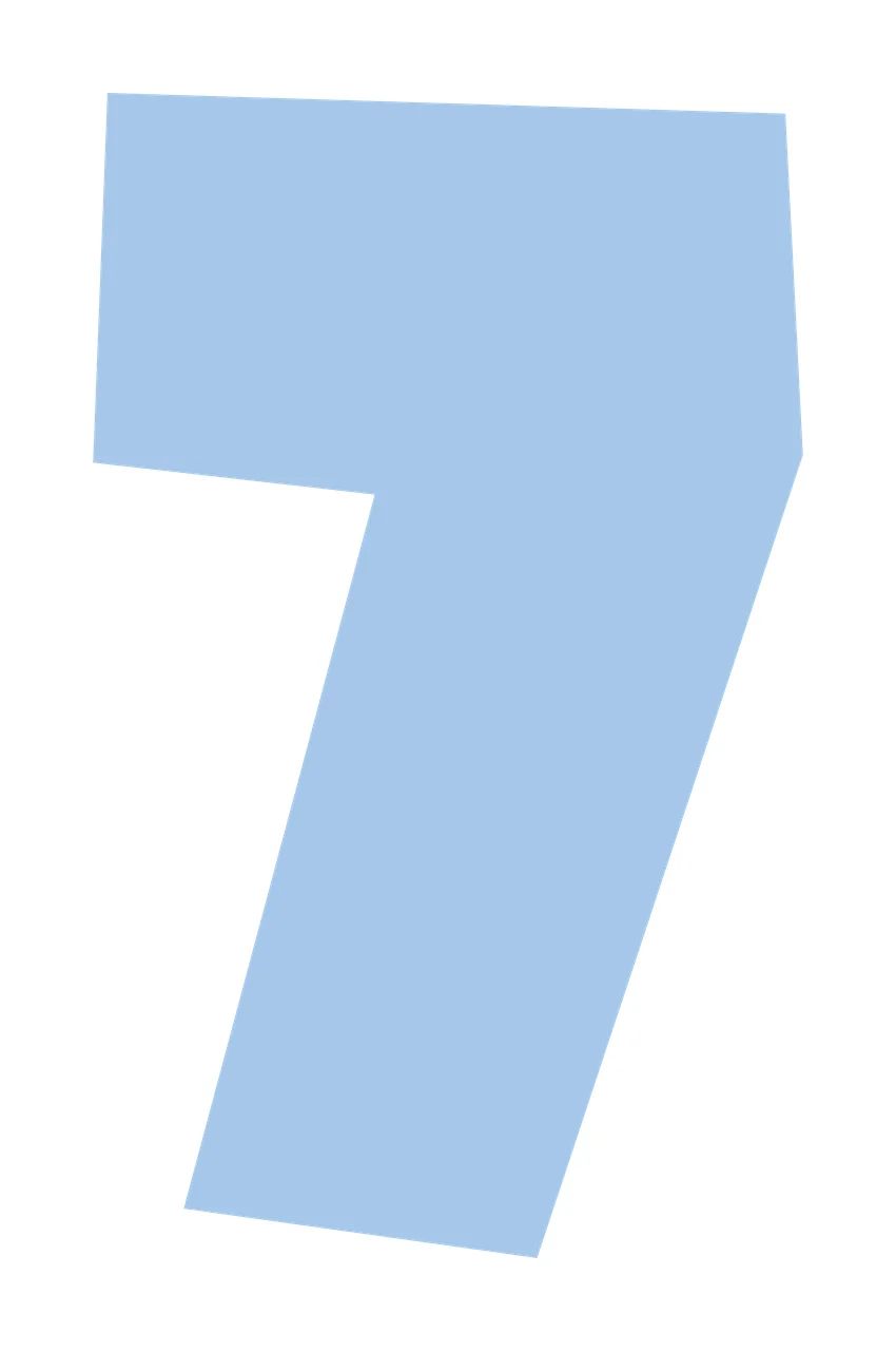 7 Bold Black Numeral Seven With Sharp Geometric number white