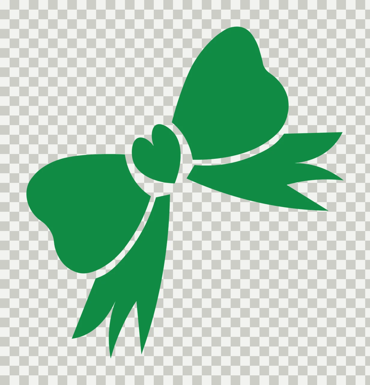 Can Glass Wrap Green Ribbon Heart Knot Bow transparency and detail preview thumbnail