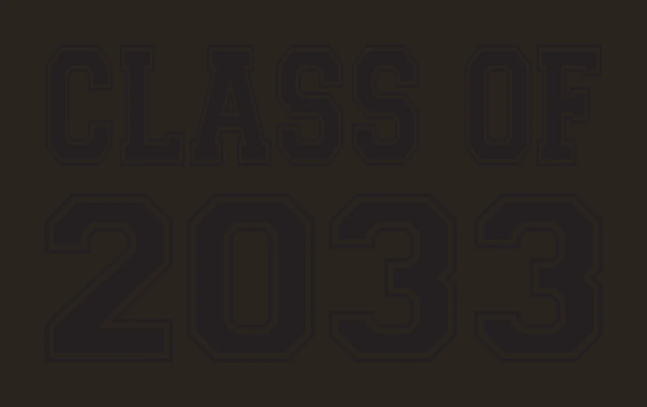 CLASS OF 2033 Typography Design with black block letters and white outline contrast preview thumbnail
