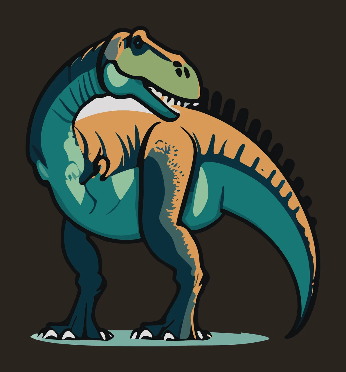 Dinosaur Large Silhouette With Textured Spine standing black contrast preview thumbnail