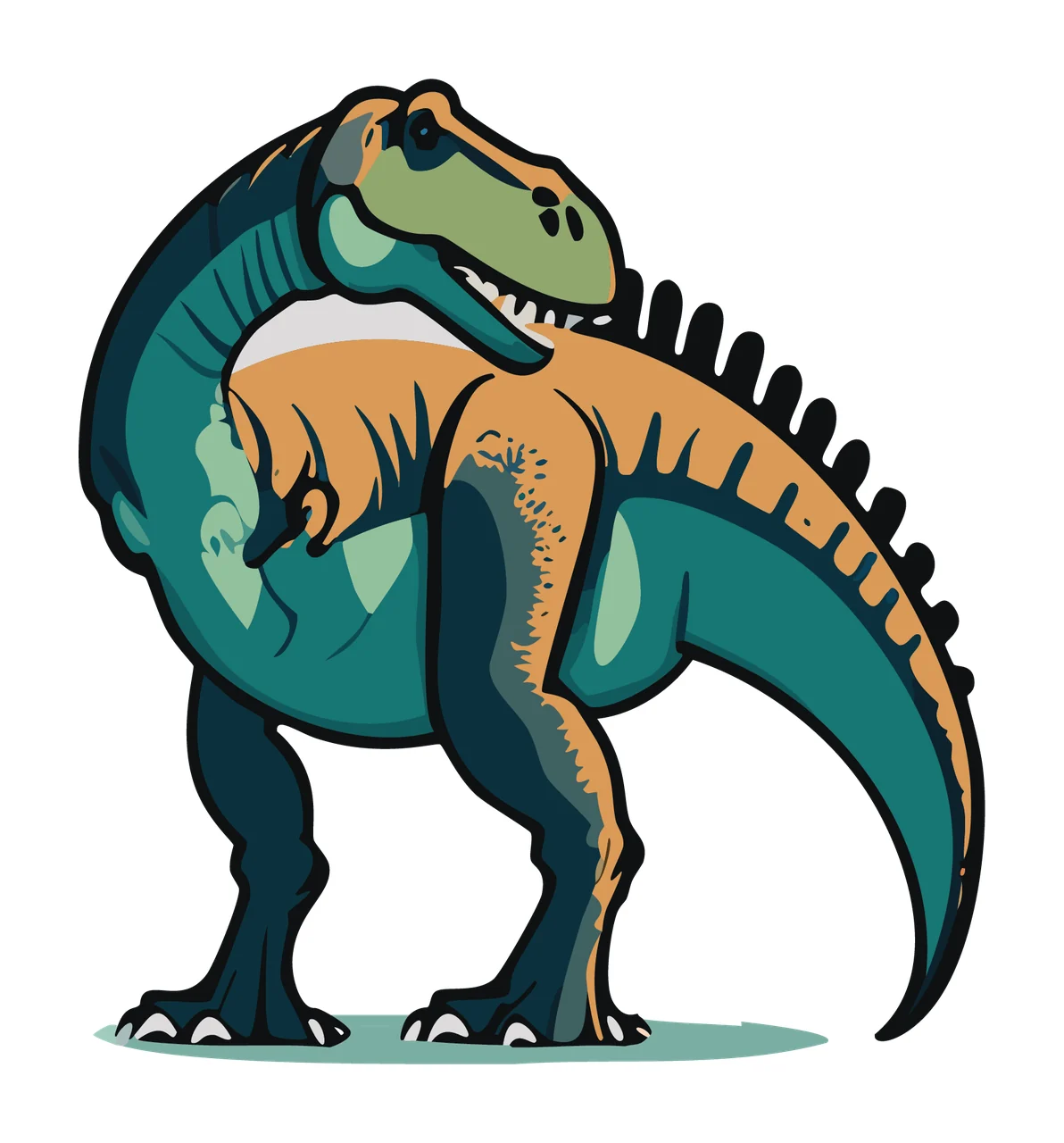 Dinosaur Large Silhouette With Textured Spine standing black