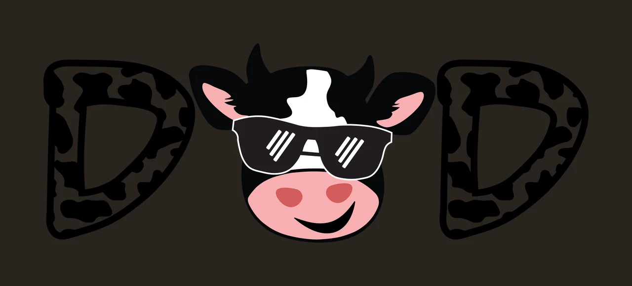 Cow D D And Letters With Print Flanking text silhouette displaying contrast preview thumbnail