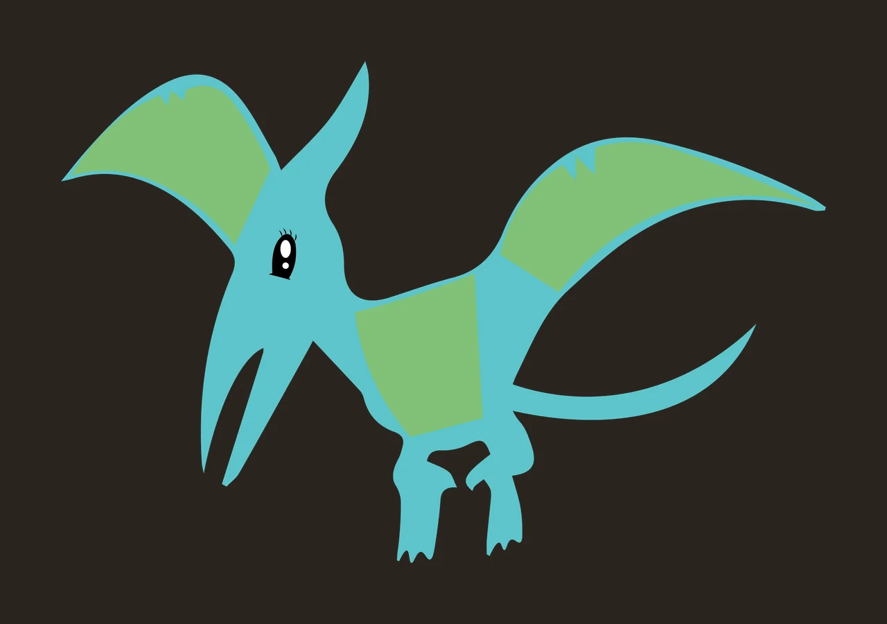 Dinosaur Simple Black Silhouette Of A Flying Pterosaur Wings contrast preview thumbnail