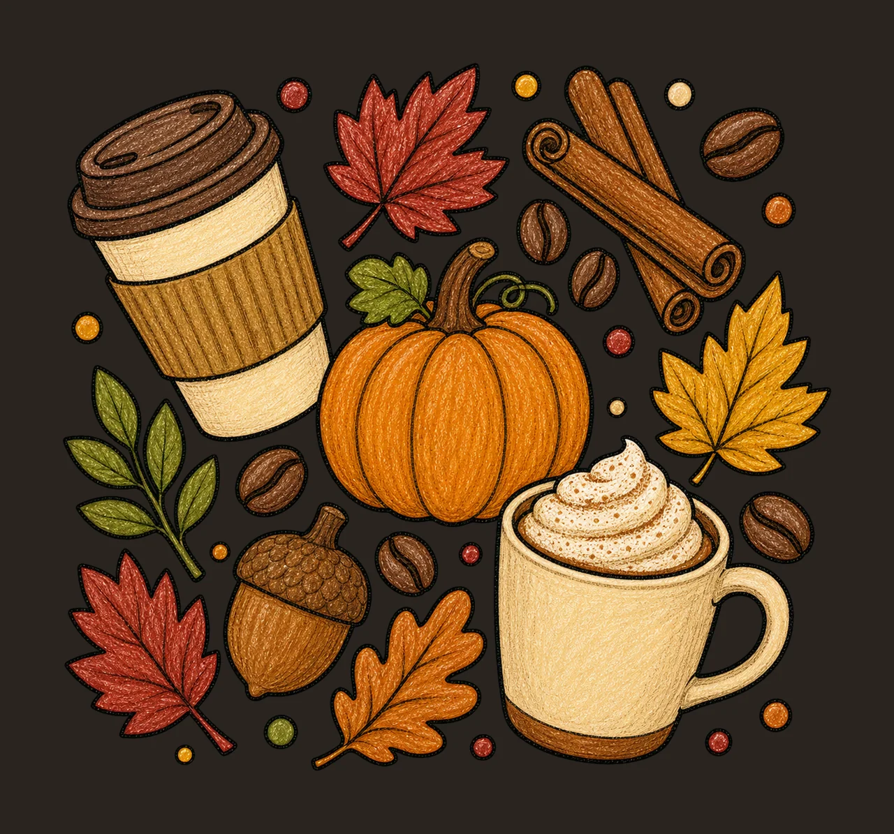 pumpkin spice coffee 04 cozy crayon sublimation instant contrast preview thumbnail