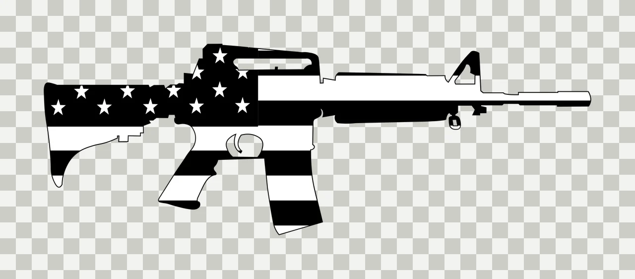 Rifle With Stars And Stripes Pattern silhouette black firearm transparency and detail preview thumbnail